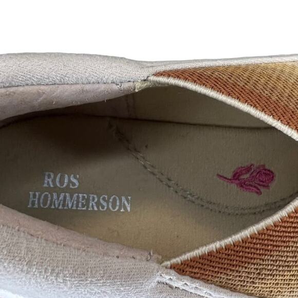 Ros Hommerson Clever Cream Cross Slip On Flat Shoes Size 8N Stretch Comfort - Picture 11 of 12